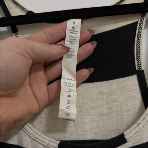 Lulu Lemon Striped Black and Cream Maxi Dress - Picture 4 of 4